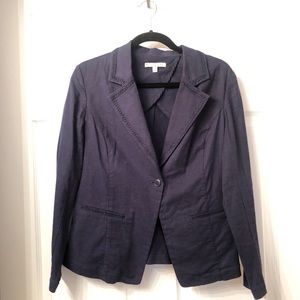 41 Hawthorn Navy Blue Linen Joanne Blazer